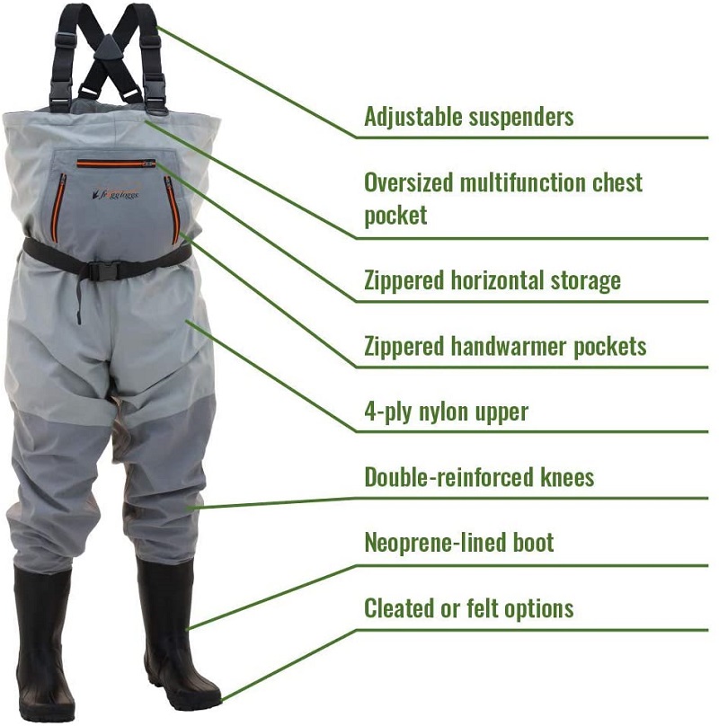 frogg toggs waders detailed features