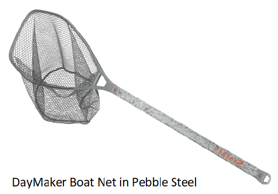 Simms Daymaker Boat Net Long Handle in Pebble Steel